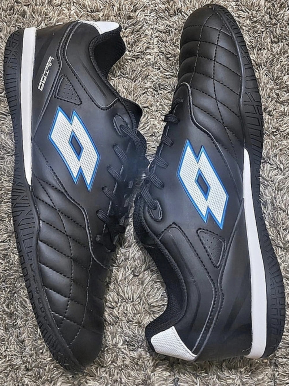 Lotto Ultra Press Indoor Sneakers Black & Blue US 8.5 Brand New